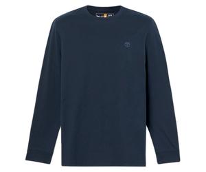 Timberland Logo Ls T-Shirt - Men Long Bio Cotton Blue TB0A2FQD New