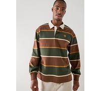 Timberland Long Sleeve Rugby Polo Shirt, Dark Multi, Size 2Xl, Men Print