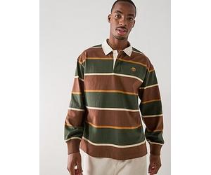 Timberland Long Sleeve Rugby Polo Shirt, Dark Multi, Size L, Men Print