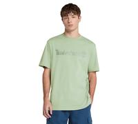 Timberland male Hampthon Pure Cotton Logo Embroidery T-Shirt - Light Green, Light Green,Denim