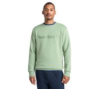 Timberland male Hampton Cotton Rich Embroidered Sweatshirt - Light Green, Light Green,Beige