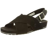 Timberland Women's Malibu Waves Basic X Strap Sandals, Black Suede, 5 UK