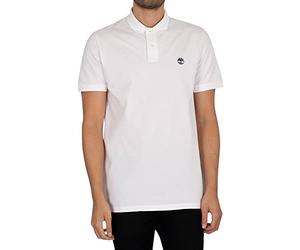 Timberland Men Basic Polo T-Shirt, White/Navy, XL