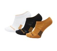 Timberland Men's 3PP New Market Double Logo Half Cushion No Show Socks, Multi, L