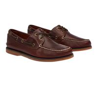 Timberland Men's Classic 2 Eye Boat Leather Shoe Leather Nubuck Boat Brown Boat Shoe 1001R 8.5 UK