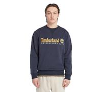 Timberland Men's Established 1973 Embroidery Logo Brush Back Crew Neck Dark Sapphire Sweatshirt
