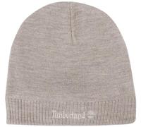 Timberland Men's Knit Logo Beanie Beret, Light Grey HTHR, OS