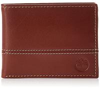 Timberland Men's Leather Passcase Trifold Wallet Hybrid, Cognac, One Size