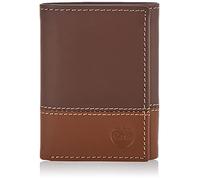 Timberland Men's Leather Trifold Wallet with Id Window Tri-Fold, Brown/Tan, One Size