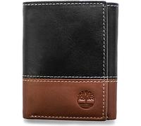 Timberland mens Leather Trifold With Id Window Tri Fold Wallet, Black/Brown (Hunter), One Size UK