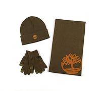 Timberland Men's Muffler, Cuffed Beanie, and Magic Glove Set Hat, Grape Leaf, One Size