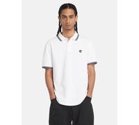 Timberland Men's Pure Cotton Pique Tipped Polo Shirt - White, White