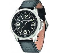 Timberland Men's Quartz Watch with Black Dial Analogue Display and Black Leather Strap 14247JS/02