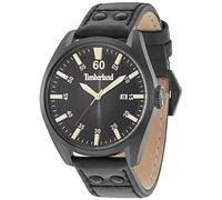 Timberland Men's Quartz Watch with Black Dial Analogue Display and Black Leather Strap 15025JSB/02