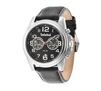 Timberland Men's Quartz Watch with Black Dial Chronograph Display and Black Leather Strap 14518JS/02A