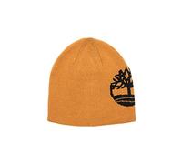 Timberland Men's Reversible Jacquard Logo hat Cold Weather, Wheat/Black, One Size