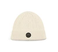 Timberland Men's Gerippte Uhrenkappe mit Logoplatte Beanie Hat, Cream, One Size