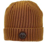 Timberland Men's Gerippte Uhrenkappe mit Logoplatte Cold Weather Hat, Wheat, One Size