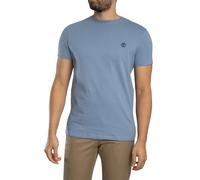 Timberland Men's Slim Fit T-Shirt with Embroidered Logo, Medium Blue, Medium Blue, L