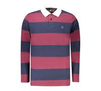 Timberland Mens Striped Long Sleeve Polo Shirt - Dark Red Cotton - Size Small