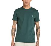 Timberland Mens T Shirts Classic Logo Summer Crew Neck Dunstan River Tops New - Green Cotton - Size X-Small
