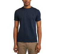 Timberland Mens T Shirts Classic Logo Summer Crew Neck Dunstan River Tops New - Navy Cotton - Size Small