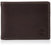 Timberland Men's Wellington RFID Leather Bifold Wallet Trifold Wallet Hybrid, Brown, One Size