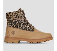 Premium Boot Ankle Boots with Lace-Up Fastening Beige/Leopard Print
