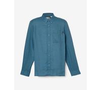 Timberland Mill Brook Linen Chest Pocket Long Sleeve Shirt Denim Blue - S