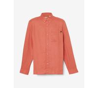 Timberland Mill Brook Linen Chest Pocket Long Sleeve Shirt Pinkish Red - S