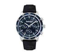 Timberland Parkman Men's Watch in Black with Leather Strap, 5 Bar Water Resistance, Case Diameter: 44 mm, TDWGF0029003, Blue, Strap.