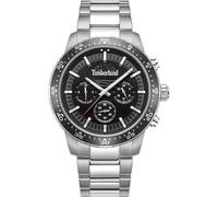 Timberland Parkman Tdwgk0041302 Men's 44mm Black Dial Dual Time Quartz Watch - Silver Stainless Steel Bracelet