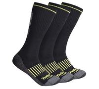 Timberland PRO Men's 3-Pack Crew Socks, Black (3 Pack), X-Large