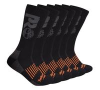 Timberland PRO Men's 6-Pack Crew Socks Team, Black-Pack of 6, L