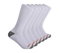 Timberland PRO Men's 6-Pack Performance Crew Length Socks, White, Medium
