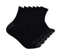 Timberland PRO Men's 6-Pack Performance Quarter Length Socks Casual, Black, Large (Pack of 6)