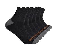 Timberland PRO Men's 6-Pack Performance Quarter Length Socks Casual, Charcoal Heather, Large (Pack of 6)