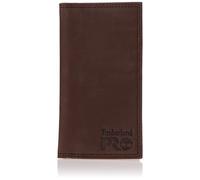 Timberland PRO Men's Leather Long Bifold Rodeo Wallet with RFID, Dark Brown, One Size