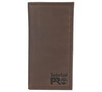 Timberland PRO Men's Leather Long Bifold Rodeo Wallet with RFID, Dark Brown, One Size