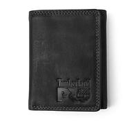 Timberland PRO Men's Leather RFID Trifold Wallet with Id Window, Black/Bullard, One Size
