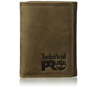 Timberland PRO Men's Leather RFID Trifold Wallet with Id Window, Dark Brown/Pullman, One Size