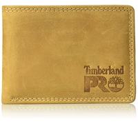 Timberland PRO Men's Leather RFID Wallet with Removable Flip Pocket Card Carrier, Wheat/Pullman, One Size