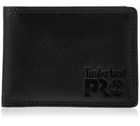 Timberland PRO mens Leather Rfid With Removable Flip Pocket Card Carrier Wallet, Black/Brandy, One Size UK