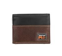 Timberland PRO Men's Slim Leather RFID Bifold Wallet with Back Id Window Billfold, Teak, One Size
