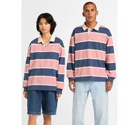 Timberland Pure Cotton Striped Rugby Shirt Navy Mix