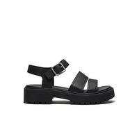 Timberland Stone Street Backstrap Full Grain Leather Womens Sandals - Black - Black - UK5 EU38 US7 Wide