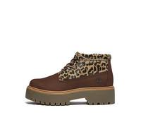 Timberland Stone Street Leopard Print Lace-up Boot - Medium Brown, Brown, Size 4, Women Brown
