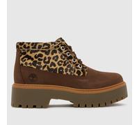 Timberland Stone Street Mid Leopard Boots in Multi UK 6 (EU 39)