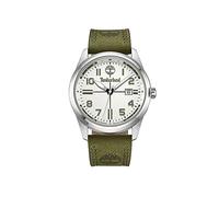 Timberland TDWGB2230703 Men's Analogue Quartz Watch with Leather Strap, Green, Modern