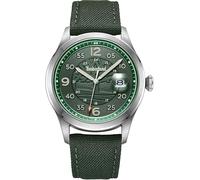 Timberland TDWGN2237504 Men's Analogue Quartz Watch with Leather Strap, Green, Modern